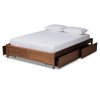 Baxton Studio Yara ModernWalnut Brown Finished Wood King Size 4-Drawer Platform Storage Bed Frame 196-11509-ZORO